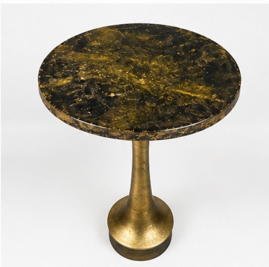 Black & Gold Resin Accent Table